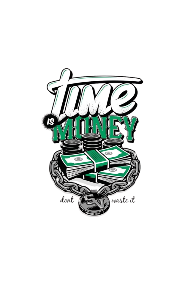 Time Is Money Half Sleeves T-shirt