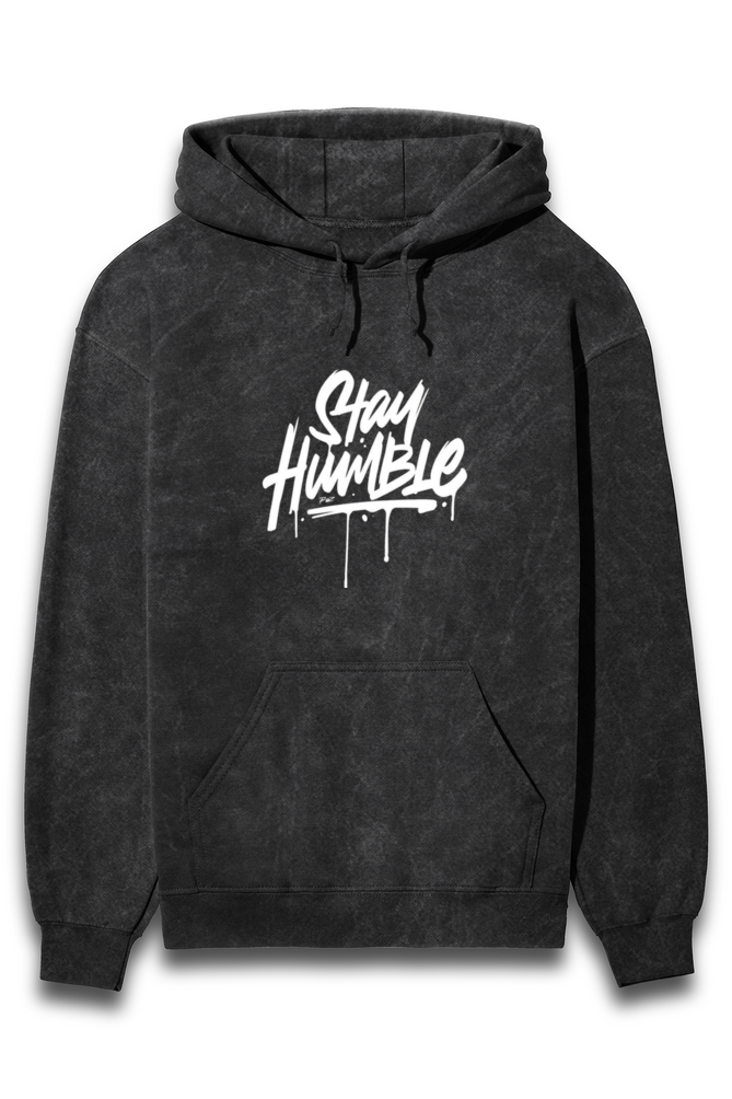 Unisex Acid Washed Hooddies Printed