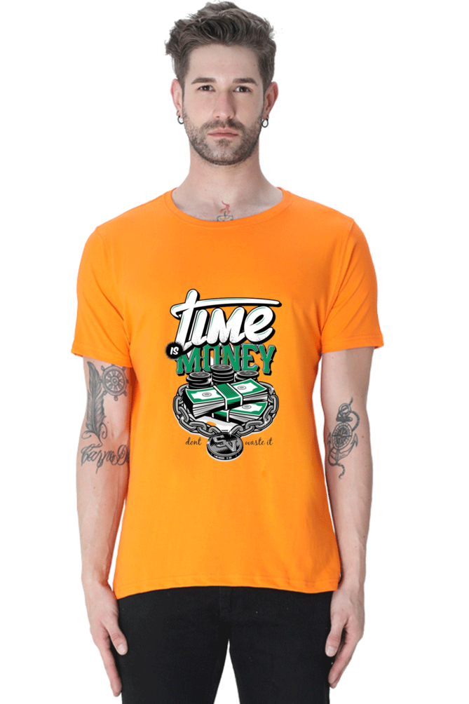 Time Is Money Half Sleeves T-shirt