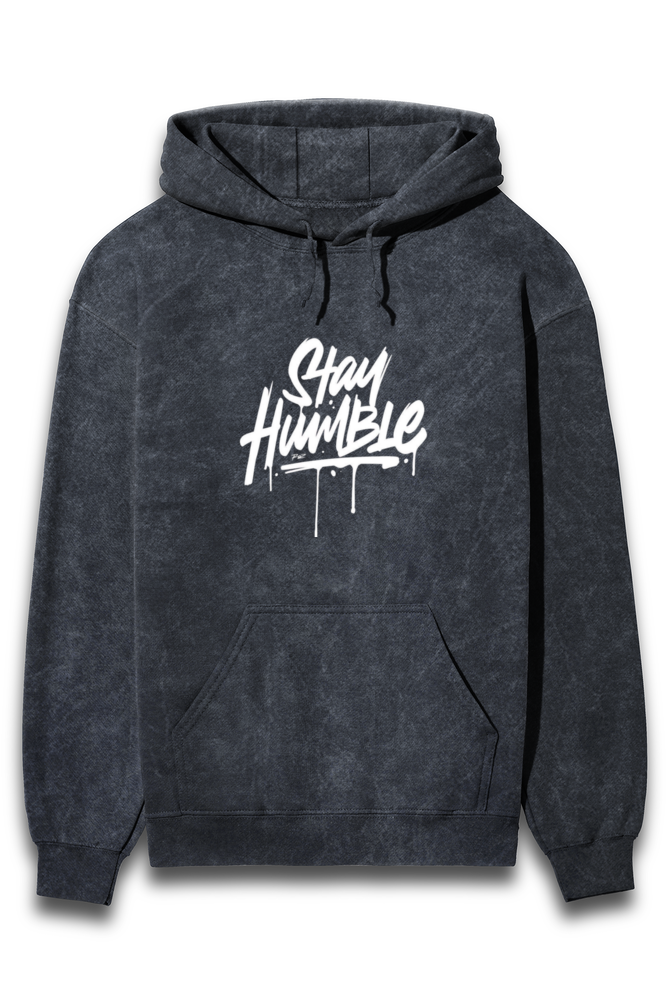 Unisex Acid Washed Hooddies Printed